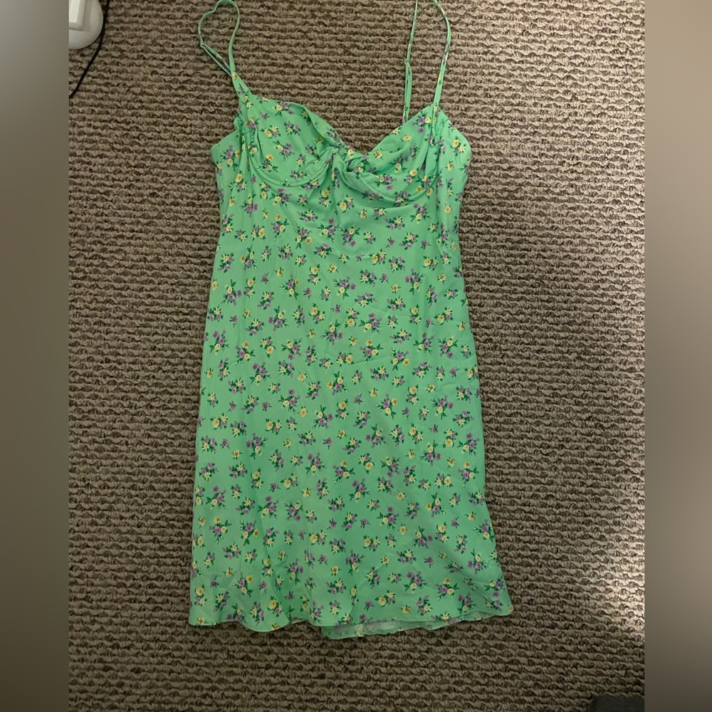 Green floral Zara dress